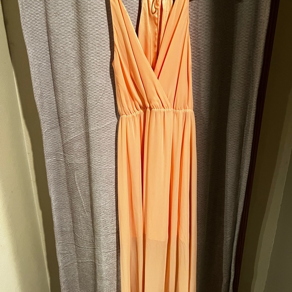 Elegant Peach Maxi Dress